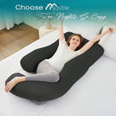 Sasttie Pregnancy Pillows for Sleeping, Jumbo U Shaped Cooling Full Body Pillow with Removable Cover, Pregnant Women Must Haves, Maternity Essential, Black by TinyTreasures Baby Boutique