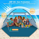 COMMOUDS Beach Tent Sun Shade for 3/4-5/6-7/8-10 Person, UPF 50+ Beach Sun Shelter Canopy Tent, Lightweight, Easy Set Up and Carry by TinyTreasures Baby Boutique