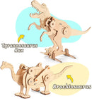 Dinosaur STEM Kits for Kids Ages 6-8-10-12, 4 in 1 Wood Building Toys for Boys Age 8-12, Build It Yourself Woodworking Kit, DIY 3D Wooden Puzzles Model Science Crafts for Kids, Stem Projects by TinyTreasures Baby Boutique