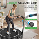 BCAN 40"/48" Mini Rebounder Trampoline for Adults with Bar, 450/550LBS Fitness Trampoline with Bungees, Adjustable Handle, Stable & Quiet, Indoor Outdoor, Whole-Body Workout & Relaxation at Home by TinyTreasures Baby Boutique