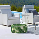 LVTXIII Outdoor/Indoor Round Inflatable Ottoman, All Weather Patio Footstool, Portable Footrest Seat for Patio Garden, Camping or Home, 21"x21"x9", Swaying Palms Green by CozyNest Decor
