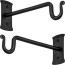 RTZEN Plant Hangers Outdoor or Indoor - Wrought Iron Metal Hanger Indoor Hook - Heavy Duty Wall Bracket Hooks for Hanging Plants Baskets Lanterns Wind Chimes - 2 Pack (Black Shepherds Hooks) by GreenHaven Gardens