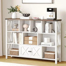 11 Cube Storage Organizer Bookshelf, Wooden Open Cube Shelf Bookcase, Farmhouse Display Book Shelf, 3 Tier Cube Bookshelves with Storage, Rustic White by CozyNest Decor