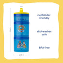 Whiskware Paw Patrol Stackable Snack Containers for Babies, Kids, and Toddlers, 3 Stackable Snack Cups for School and Travel, Formula Friendly, Cupholder Friendly All Paws On Deck! by TinyTreasures Baby Boutique