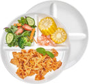 Sweese Porcelain Division Dinner Plates Set of 2, 9 Inch Divided Plates for Adults, Balanced Meal Building - White by CozyNest Decor