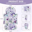 Infant Car Seat Insert and Strap Covers, Very Soft Car Seat Head Support Baby Girl Boy, Reversible Newborn Carseat Insert Cushion Fits for Stroller, Baby Swing, Bouncer (Purple Floral) by TinyTreasures Baby Boutique
