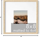 HAUS AND HUES Solid Oak 8"x8" Picture Frame Matted to 4"x4" - 8x8 Square Frame With or Without Mat, 8x8 Wood Frame, Square Photo Frame, 8 x 8 Wood Picture Frame (Beige Oak) by CozyNest Decor