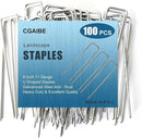 Galvanized Landscape Staples, 100 Pack 6 Inches Garden Lawn Stakes 11 Gauge U-Shaped Yard Turf Fabric Sod Pins for Weed Barrier Christmas Decorations Ground Cover Fabric by GreenHaven Gardens