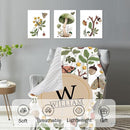 Personalized Baby Crib Bedding Set for Baby Boys Girls, Mushroom Design Custom Name Baby Crib Sets 5-Pcs, Toddler Double Layer Blanket Fitted Sheets Changing Pad Cover Rug Wall Art Set by TinyTreasures Baby Boutique