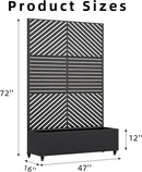 Casaphoria Metal Raised Garden Bed with Trellis and Wheels, 72"x47"x16" Planter Box for Climbing Plants, Vegetables & Vines, Features Drainage Holes and Privacy Screen, Black(Parallel&Louvered) by GreenHaven Gardens