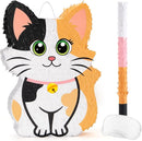 Wernnsai Kitten Cat Piñata - Cat Kitten Decorations For Kids Girls Birthday Cute Animal Party Game For Cat Lady KittenParty Supplies Favor With Bat Blindfold 16“ x 12.5" x 3" by TinyTreasures Baby Boutique