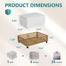 Bamboo Under Bed Storage Containers- Underbed Organizer with Wheels with Large Dust Bag,Sturdy Wood Rolling Under the Bed Shoe Storage Organizer Drawer 2 Packs (Walnut, Small) by CozyNest Decor