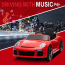 Licensed RUF CTR3 12V Kids Electric Car with Parent Remote Control, 2 Motors, 3 Speeds, LED Lights, MP3 Player | Battery Powered Ride-On Toy for Kids to Drive - Red by TinyTreasures Baby Boutique