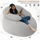 HABUTWAY Bean Bag Chair with U-shaped Pillow for Adult and Kids Big BeanBag Chair with Filling Ultra Soft Faux Fur Couch Chair with Washable Cover for Living Room Bedroom Office,Light Grey& Light Grey by CozyNest Decor