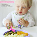 Grabease Baby Spoons Baby Led Weaning Supplies Toddler Forks Feeding, BPA-Free & Phthalate-Free for & Toddler, 2 Sets, Blush and Lavender by TinyTreasures Baby Boutique