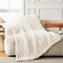 Ultra Soft Chunky Knit Blanket Throw -50x70 Hand Knitted Warm Chenille Throw Blanket, Home Decor Soft Thick Yarn Cable Knit Blanket Breathable Fleece Banket Christmas for Couch Bed Sofa Best GIF by CozyNest Decor