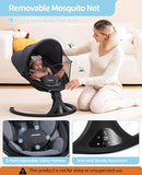 LAREX Baby Swing to Toddler Electric Infant Swing Portable for Newborn Boy Girl, 5 Sway Speeds with Remote Control, 12 Preset Melodies and Bluetooth, 0-6 Months Max 20 Lbs (2024 Model-Black) by TinyTreasures Baby Boutique