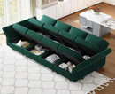 Belffin Modular Sectional Sofa with Storage Chaises Sectional Sleeper Sofa Couch 8 Seat Sectional Bed Green by CozyNest Decor