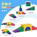 Soft Foam Climbing Blocks Set – Large 5-in-1 Soft Play Toys Crawling & Sliding Climbing Arch for Toddlers, Foam Playset for Nursery,Preschool (Classic American Color) by TinyTreasures Baby Boutique