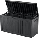 80 Gallon Outdoor Storage Box Waterproof Lockable Resin Deck Box Large, Patio Storage Bin for Pool Accessories Cushion Furniture, Garden Tools, UV-Resistant Outside Delivery Black by CozyNest Decor