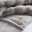 EVERGRACE Ultra Soft Luxury Fluffy Ridgeline Faux Rabbit Fur Throw Blanket, Thick Warm Bubble Throw for Bed, Cozy Plush Reversible Blankets for Couch, Chair, Sofa, Taupe, 60x80 Inches, 870 GSM by CozyNest Decor