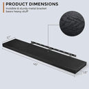 Floating Shelves - 10.3 Inch Deep Wall Shelf for Decor & Storage - Wall Mounted Display Shelving with Invisible Heavy-Duty Metal Bracket - 48" W x 10.3" D x 1.8" H - Set of 1 - Rustic Black by CozyNest Decor