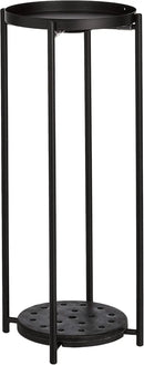 Amazon Basics Two-Tier Metal Metal Round Plant Stand, Black by GreenHaven Gardens