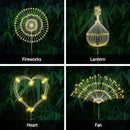 Solar Outdoor Warm White Garden Lights, 4 Pack Firework With 120 LED Starburst String 8 Modes Fairy With Remote, for Wedding Christmas, Lawn Backyard Party Patio Decoration by CozyNest Decor