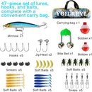 Collapsible Telescopic Fishing Rod and Reel Combo Push Button Small Fishing Pole Kit Beginner Youth Boys Fishing Starter Set Tackle by TinyTreasures Baby Boutique