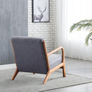 INZOY Mid Century Modern Accent Chair with Wood Frame, Upholstered Living Room Chairs with Waist Cushion, Reading Armchair for Bedroom Sunroom (Dark Grey) by CozyNest Decor