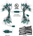 C9 Christmas Pathway String Lights Outdoor - 2 Pack Total 51.4 FT 40 Clear Lights with 40 Stakes, Connectable Waterproof Walkway Lights for Indoor Xmas Party Holiday Commercial Decoration, Warm White by GreenHaven Gardens