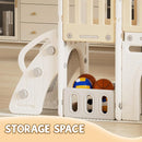 XJD 9 in 1 Toddler Slide Set, Kids Slide for Toddlers Age 1+, Toddler Climber Slide PlaySet with Basketball Hoop and Ball,Outdoor Indoor Playground for Toddlers 1-3 (Beige) by TinyTreasures Baby Boutique