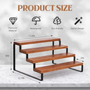 4 Tier Wooden Display Riser Stand Perfume Organizer with Metal Stand, Dessert Table Display Set, Food Display Stands for Party, Brown Rustic Solid Wood Shelf for Cupcakes, Perfume, Cologne, Spiece by CozyNest Decor