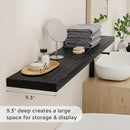 Fun Memories Floating Shelves 55 Inch Set of 2, Black 55 x 9 Wall Shelves for Home Decor Storage, Rustic Wood Floating Shelf for Wall, 9 Inch Deep Shelving for Bathroom, Living Room, Kitchen by CozyNest Decor
