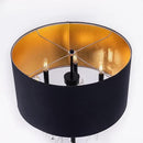 Wellmet Black Crystal Drum Shade Floor Lamp, 6 Light Black Gold Shade, Candle Base, for Living Room, Bedroom, Reading Room, Hallway, Corridor by CozyNest Decor