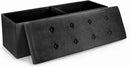 Sorbus Storage Ottoman Bench – for Living Room, Hallway, End of Bed, Bedroom Bench 43 in Large Folding Chest Seat Trunk w/Cover – Blankets, Coffee Table, Foot Rest– Tufted Velvet Linen Fabric (Black) by CozyNest Decor