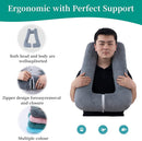 Travel Pillow Upgraded Version of Aircraft Travel Neck Pillow with Storage Bag, Sleep Pillows for Travel by Train, Car, or Plane, Supporting The Head and Body, Travel Pillow for Kids Grey by TinyTreasures Baby Boutique