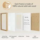 IBUYKE 11 x14 Picture Frame,Set of 3,Solid Oak Wood 11x14 Photo Frame with Mat to 8x10,11x14 Picture Frames With Tempered Glass,Wall Mount Display,Home Decor,Natural Oak 14 x 11 Frame,UWPF1114N-3 by CozyNest Decor