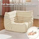 Full Foam Corner Chair – Comfortable Floor Couch for Adults, Waterproof Upholstery, Armless Fireside Lounge Chair for Living Room, Apartment, or Office (White) by CozyNest Decor