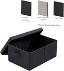 HOONEX Storage Bins with Lids for Organizing, Pack of 2, Storage Boxes with 2 Carrying Handles and Sturdy Heavy Cardboard, 16.5" L x 11.8" W x 7.5" H for Shoes, Books, Clothes, Black by TinyTreasures Baby Boutique