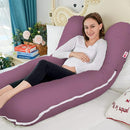 Meiz Pregnancy Pillow,Cooling Silky Pregnancy Pillows for Sleeping,Full Body Maternity Pillow for Pregnant Woman with Cooling Silky Jersey Cover,Dark Purple by TinyTreasures Baby Boutique