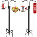 XDW-GIFTS Double Shepherds Hooks for Outdoor, 2-Pack Heavy Duty Garden Pole for Hanging Bird Feeder, Plant Baskets, Solar Light Lanterns, Garden Plant Hanger Stands with 5 Base Prongs by GreenHaven Gardens