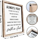 Christian Wall Signs, Inspirational Wood Sign, Farmhouse Home Decor, Bedroom Decoration, Church Room Decor Art, Framed Wall Plaque Sign 15 * 11.5 inches, Always Pray to Have Eyes by CozyNest Decor