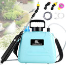 2.4 Gallon Battery Powered Sprayer, Electric Battery Operated Sprayer, Weed Power Sprayers in Lawn and Garden with Adjustable Shoulder Strap and Rechargeable Handle, 3 Mist Nozzles (Blue) by GreenHaven Gardens