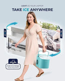 EUHOMY Countertop Ice Maker Machine with Handle, 26lbs Per Day, 9 Ice Cubes Ready in 6 Mins, Auto-Cleaning Portable Ice Maker with Basket and Scoop, for Home/Kitchen/Camping/RV (Green) by CozyNest Decor