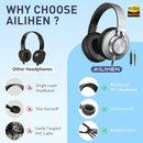 AILIHEN C90 Wired Headphones with Microphone Volume Control, Noise Reduction Over Ear Headphones Wired 3.5mm, Super Soft Corded Headphone for Cellphones, Tablet and Chromebook (Grey) by TinyTreasures Baby Boutique
