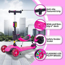 GLAMUP Kids Scooter, 2-in-1 Folding Kick Scooters, Adjustable Height, Safety Lock, 3 Wheel Kick Scooter for Boys and Girls Ages 3-14 by TinyTreasures Baby Boutique