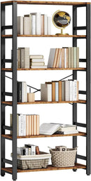 IRONCK Bookshelf, 31.5in Wide Shelf 6 Tier Bookcase, 110lbs/shelf Vintage Industrial Style Bookshelves for Bedroom, Living Room and Home Office, Vintage Brown by CozyNest Decor
