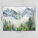 HZOHNAGO Mountain Tapestry Misty Green Forest Mountain Pattern Printed Wall Tapestry Wall Hanging for Bedroom Living Room Dorm 80" W x 60" H by CozyNest Decor