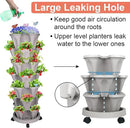 Vertical Planter, 7 Tier Stackable Strawberry Planter with Garden Tool Set, Movable Indoor/Outdoor Garden Herb Pot for Growing Vegetables and Succulents, Gray by GreenHaven Gardens